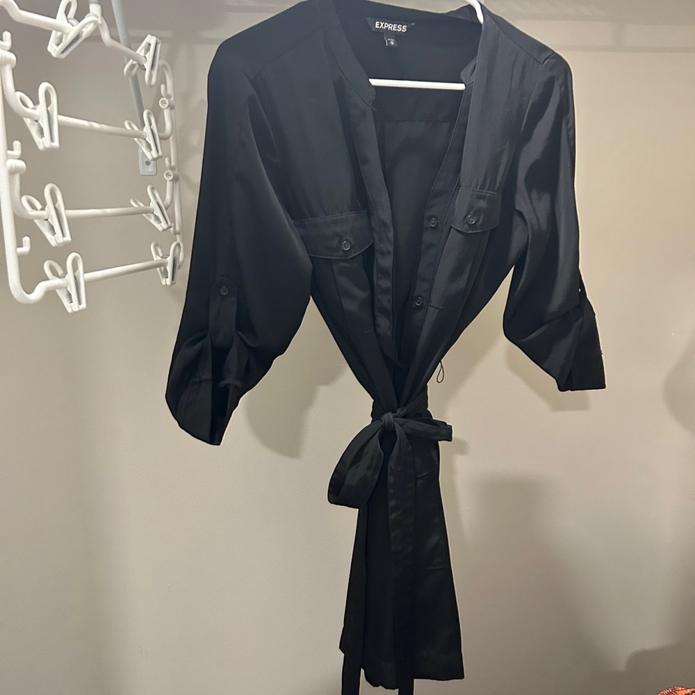 Express Black Button-Up Blouse